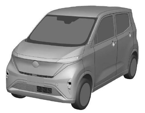 乗用自動車の前方斜視図