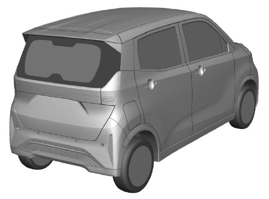 乗用自動車の後方斜視図