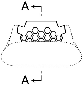 ハチの巣型（ハニカム構造）の滑り止め拡大図
