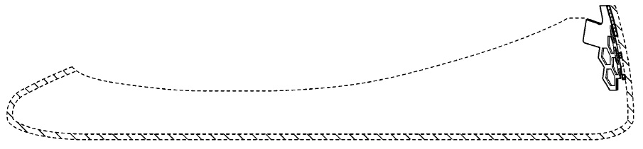 靴下全体における滑り止めの配置図