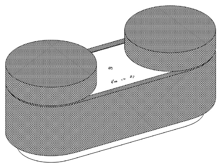 ソニー 分離可能なワイヤレススピーカーの斜視図（合体時）