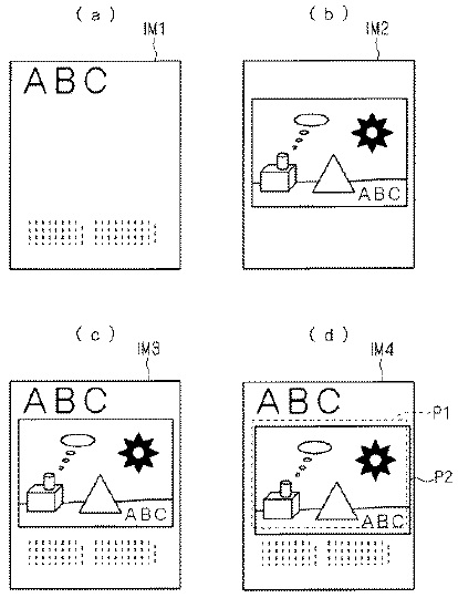 ディスプレイ上での合成画像の表示遷移