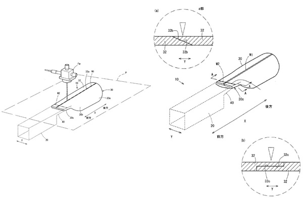 レーザ溶接工程を示す斜視図
