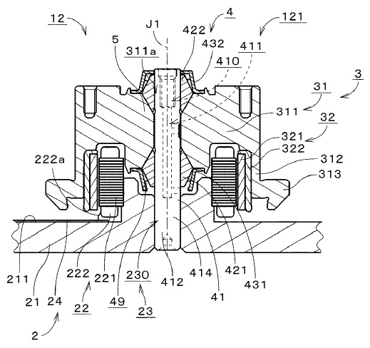 スピンドルモータの縦断面図