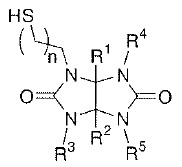 新規なメルカプトアルキルグリコールウリル類の構造説明図