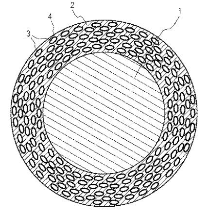 独立気孔を有する絶縁電線の断面図