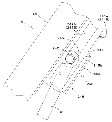 ブレード周辺のカバーとスリットの拡大図