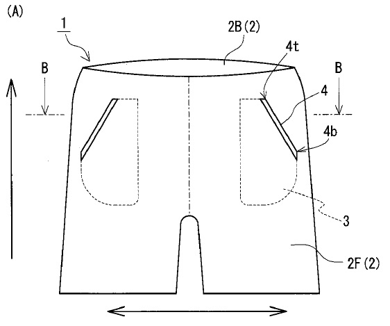 斜めポケットを備えたズボンの全体図