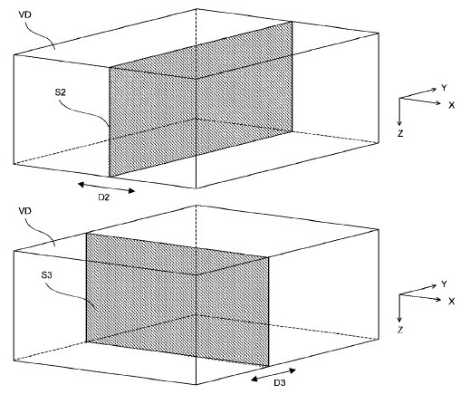 スライス面を設定した3D探知画像空間の概念図